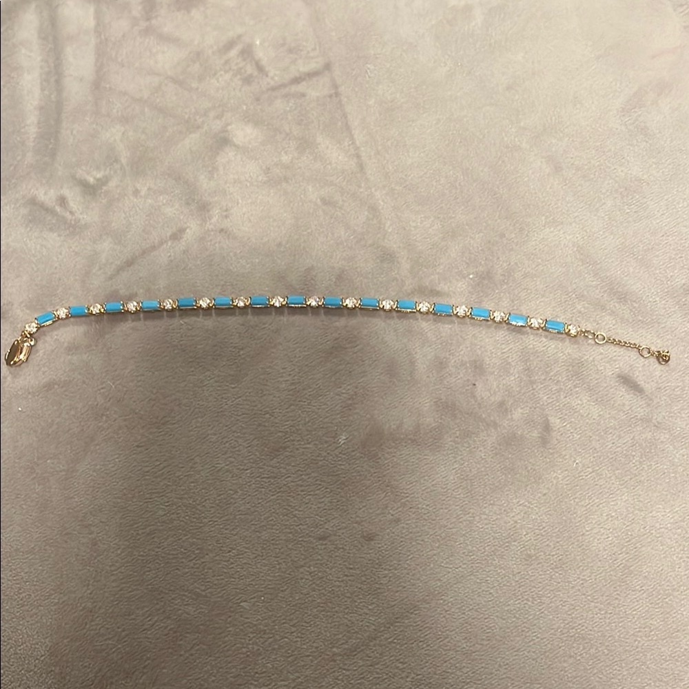 Anthropologie Elegant Blue and Gold Bracelet